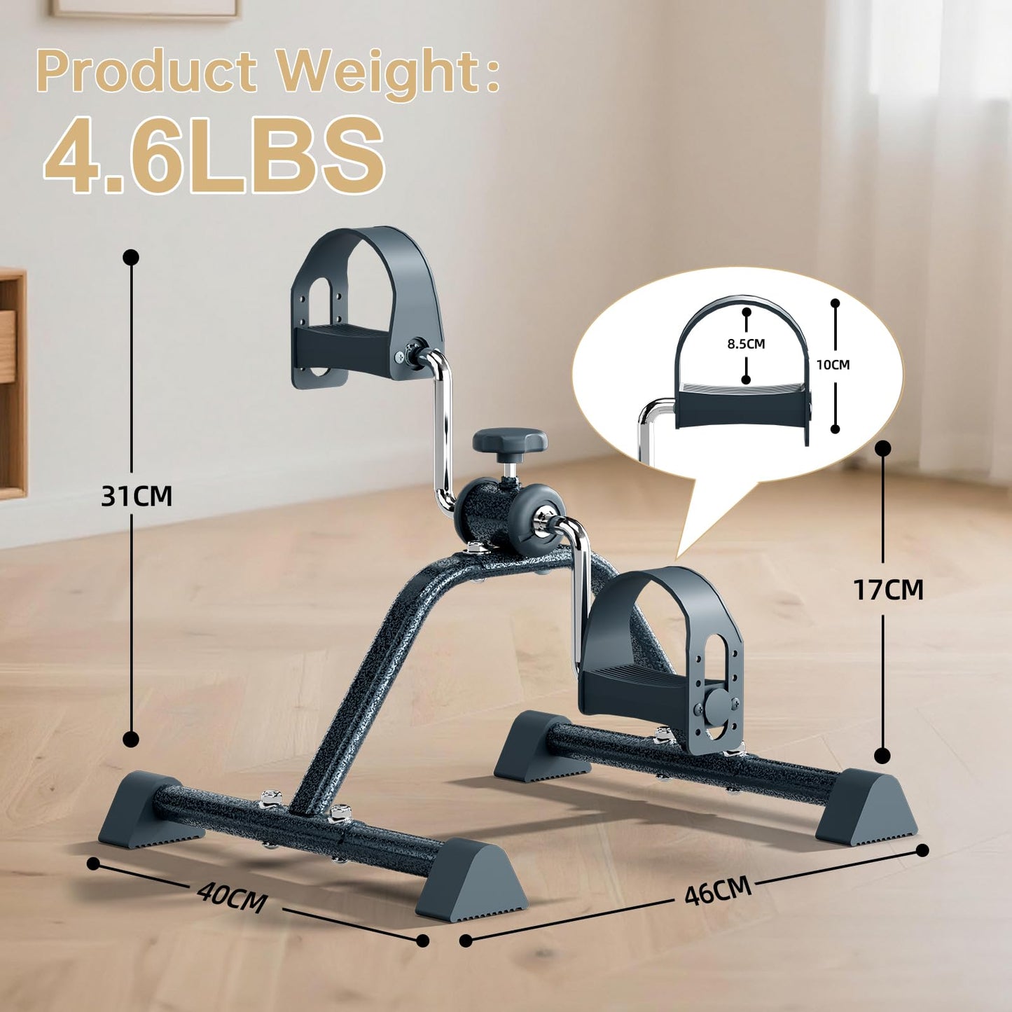 FITKS360 FITKS360 Under Desk Elliptical & Mini Exercise Bike - Seated Electric Leg Exerciser Under Table Oval Electric - Seniors Sit Exerciser Fully Assembled Pedal (Mini)