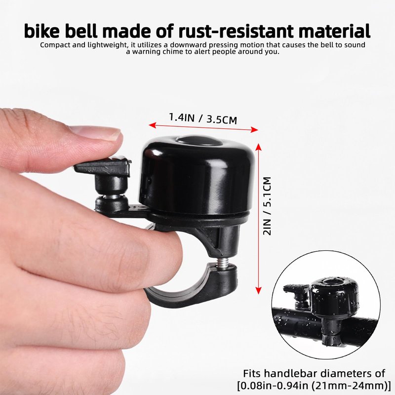 YISUGOOC Bike Mirror With Bike Bell 360° Adjustable HD Convex Handlebar Mirror Anti-Scratch Riding Mirrors (2* Mirror + 1* Bell)