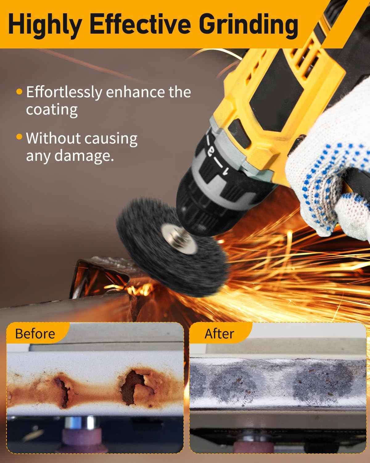 ZORUNNA Paint Stripper Wood, 5PCS Effective Paint Remover for Metal, 4 in Quick Change Paint Eater as Rotary Disc or as a Brush (on face), for Grinding Wood, Metal, Plastic and Fiberglass.