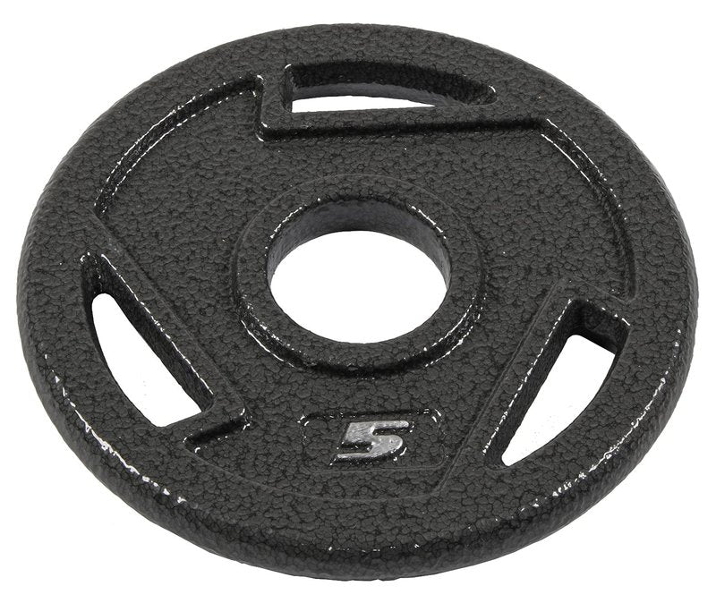 Signature Fitness Cast Iron Plate Weight Plate for Strength Training and Weightlifting, 2-Inch Center (Olympic), 5LB (Set of 6)