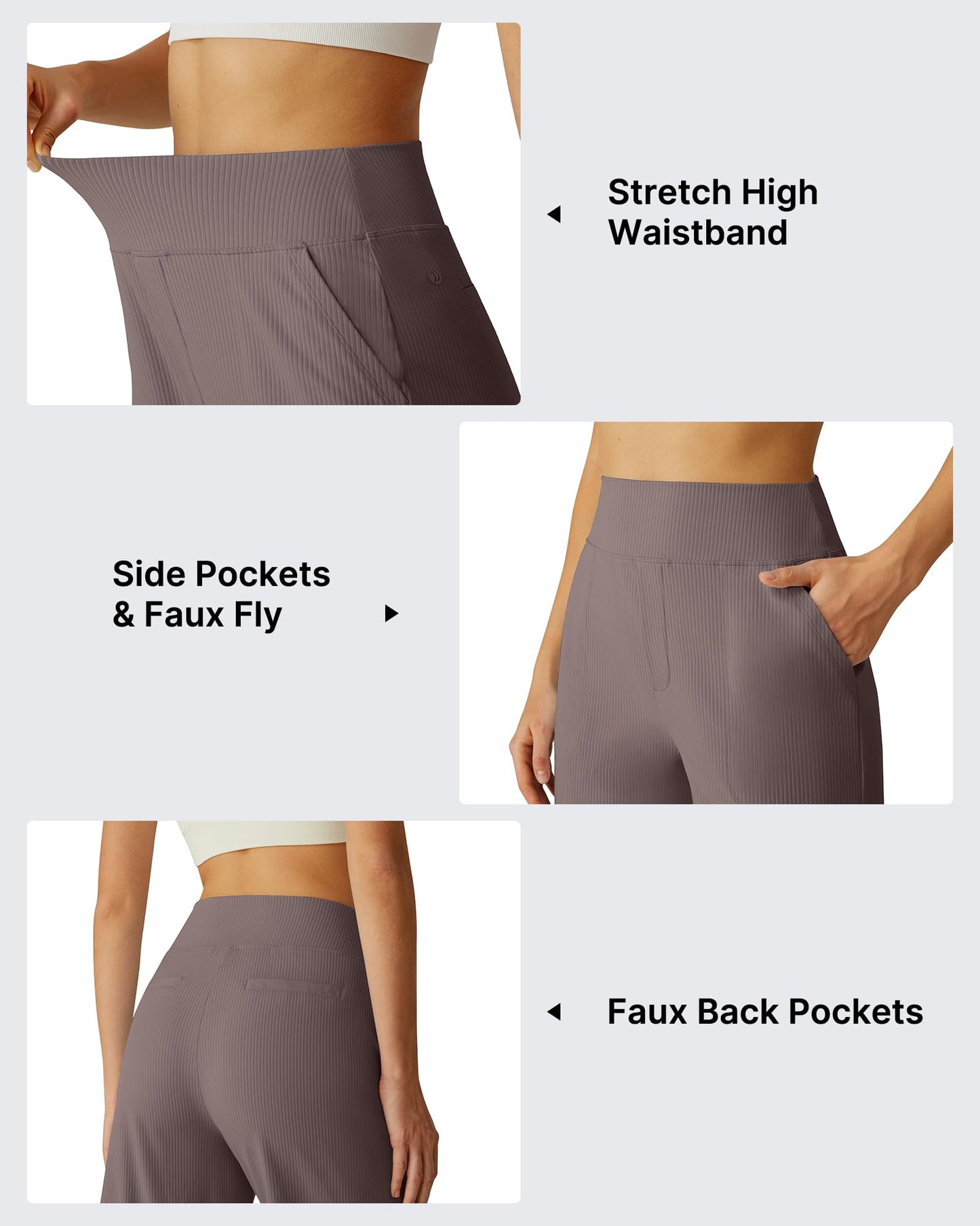 G4Free Athletic Bermuda Shorts Women 10'' Knee Length Wide Leg Loose with Side Pockets Yoga Waistband for Work (Taupe,L)