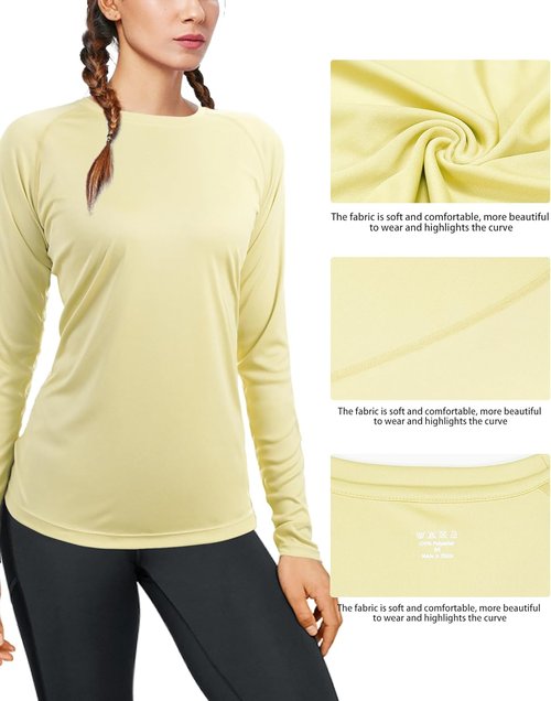 Isnowood Women's Long Sleeve Sun Protection Shirt - UPF 50+ UV Rash Guard for Hiking & Running