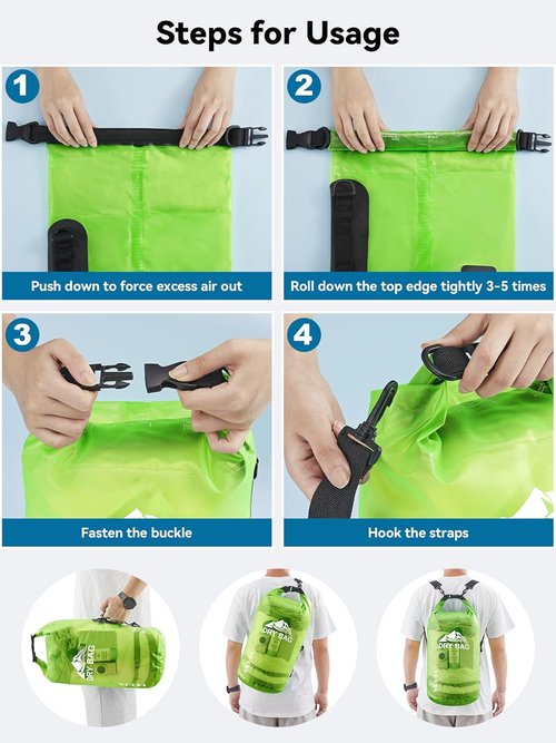 HEETA Waterproof Dry Bag - Lightweight Roll Top Storage for Travel & Outdoor Activities | 5L/10L/20L/30L/40L Sizes