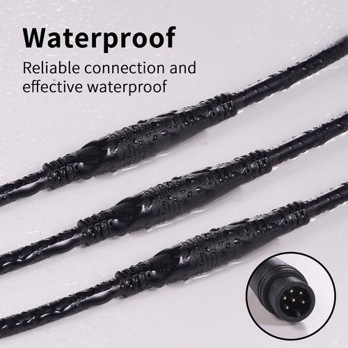 baluoqi Extension Cable 2Pin/3Pin/4Pin/5Pin/6Pin/8Pin/9Pin Waterproof Plug Works for Electric Bicycle Light/Throttle/Ebrake/Display Extend Cable (6pin 50cm)