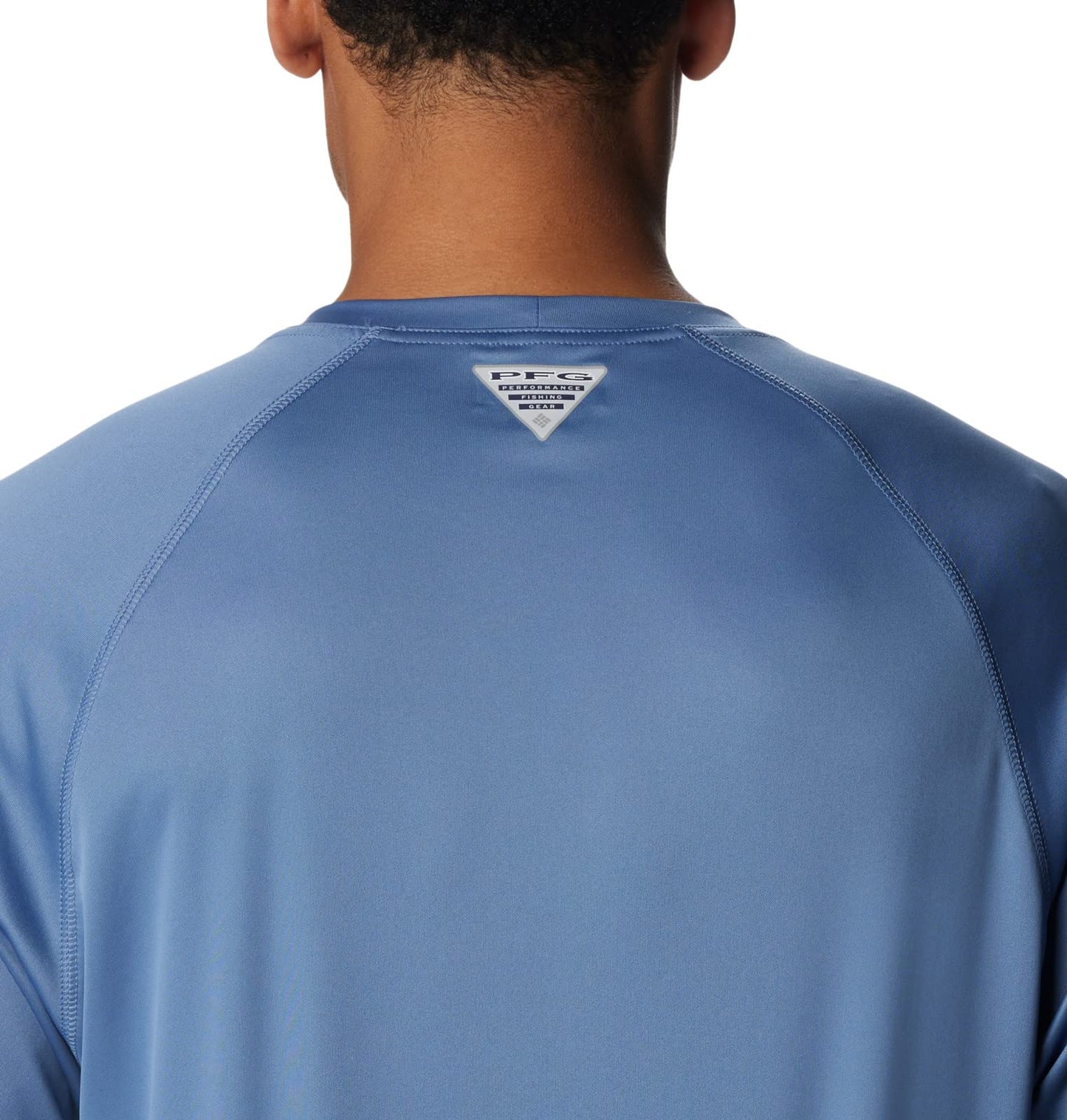 Columbia Men's Terminal Tackle Long Sleeve Shirt, Bluestone/Collegiate Navy Logo, 1X Big