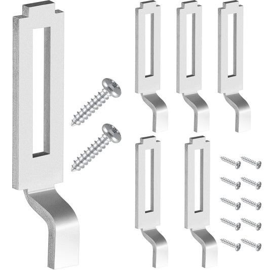 Tandefio A 148 Steel, 6 Pcs Sliding Screen Door Latch Strikes Adjustable 1/4" Grip, 13/32" Wide Sliding Door Keeper with Mounting Screws for Patio Window Pet Proof Fit All Kinds of Fixings