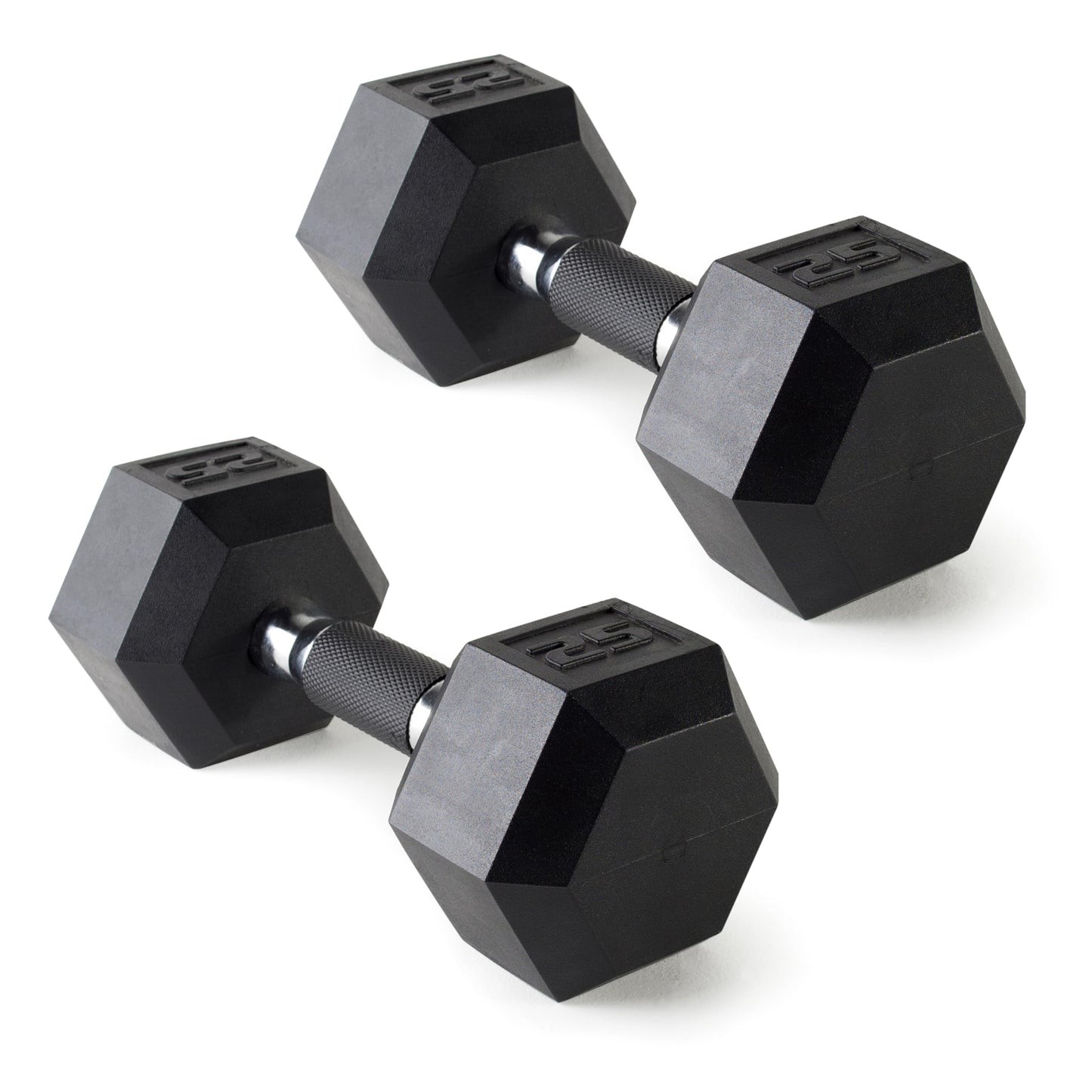 CAP 50lb Rubber Coated Hex Dumbbell Set, Comfort Grip, Free Weights