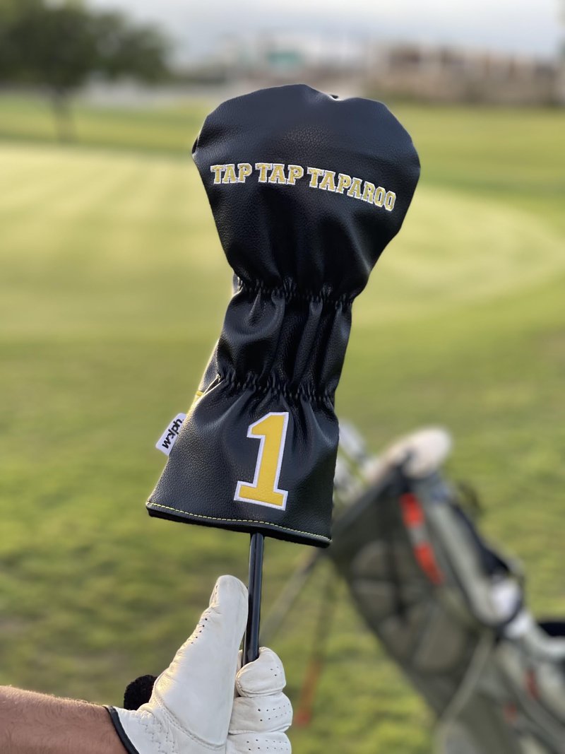 Wolph Happy Gilmore Golf Club Covers - Funny 'Just Tap It in' Driver Headcover - Premium Leather - Personalized Golf Club Covers - Golf Accessories for Men and Women, Fits Any Size.