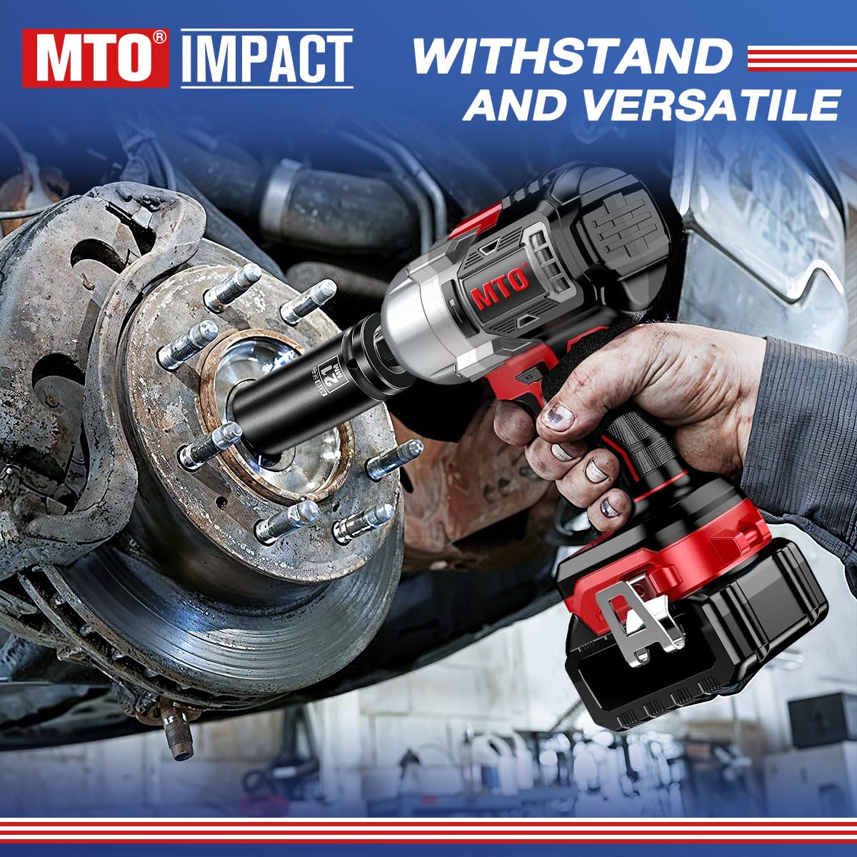 MTO 1/2" Drive 21mm Deep Impact Socket, 6 Pt. Metric Socket, CR-MO Steel & Anti-Corrosion Coating for Heavy-Duty Use