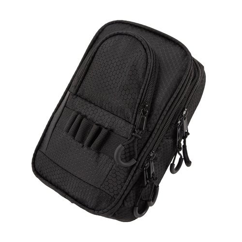 Golf Ball Bag Valuables Pouch,Golf Tee Bag Pouch Accessories with Detachable Carabiner Large Capacity Multiple Compartments can Store 12-15 Balls,Tees,Gloves,Mobile Phone and Keys,Black