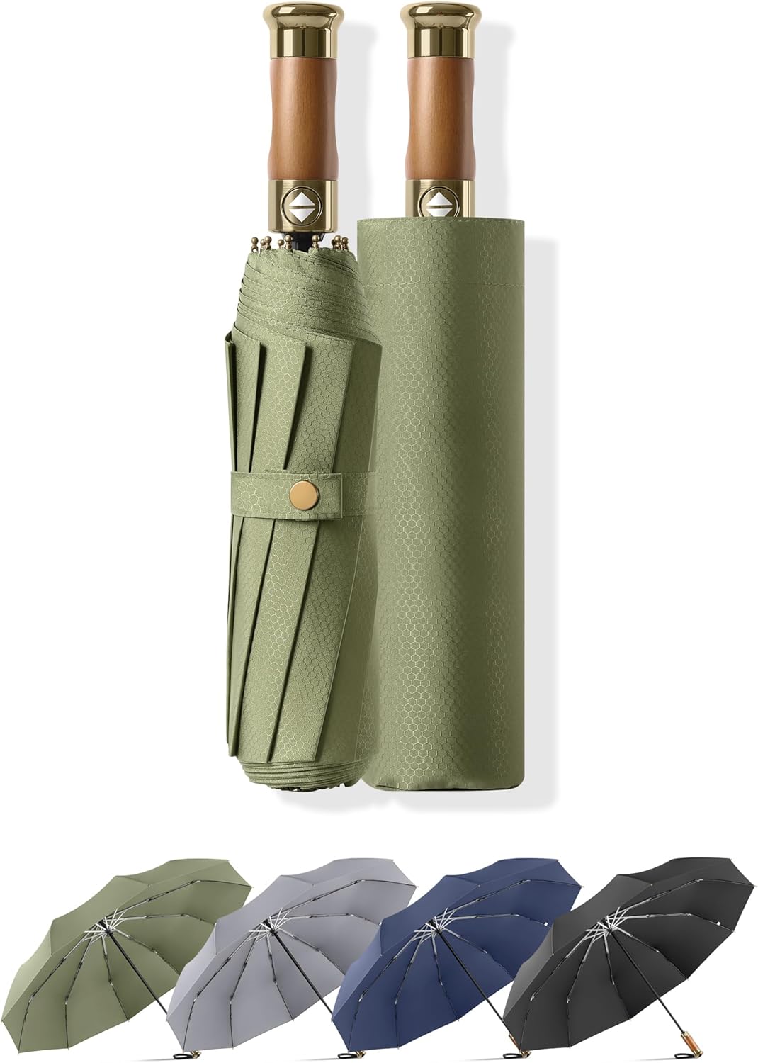 Rain Cats Large 45-Inch Windproof Umbrella - Compact, Automatic Folding Design with Strong Fiberglass Ribs