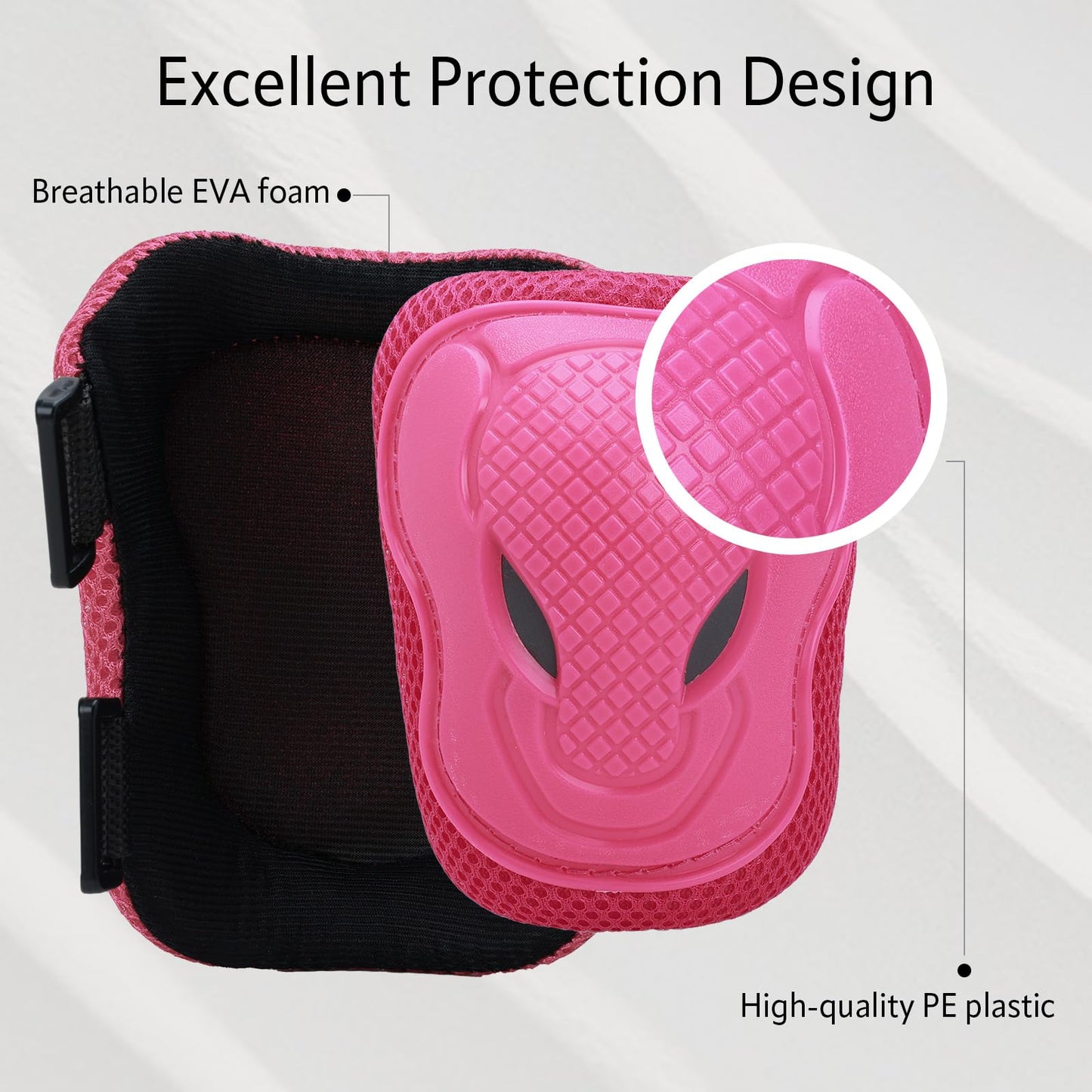 Adjustable Kids Knee Pads Elbow Pads Wrist Guards Set for 3-8 Years Child Protective Gear Set for Roller Skates,BMX,Bike,Cycling, Skateboard, Inline Skating, Scooter Riding Sports,Football，S