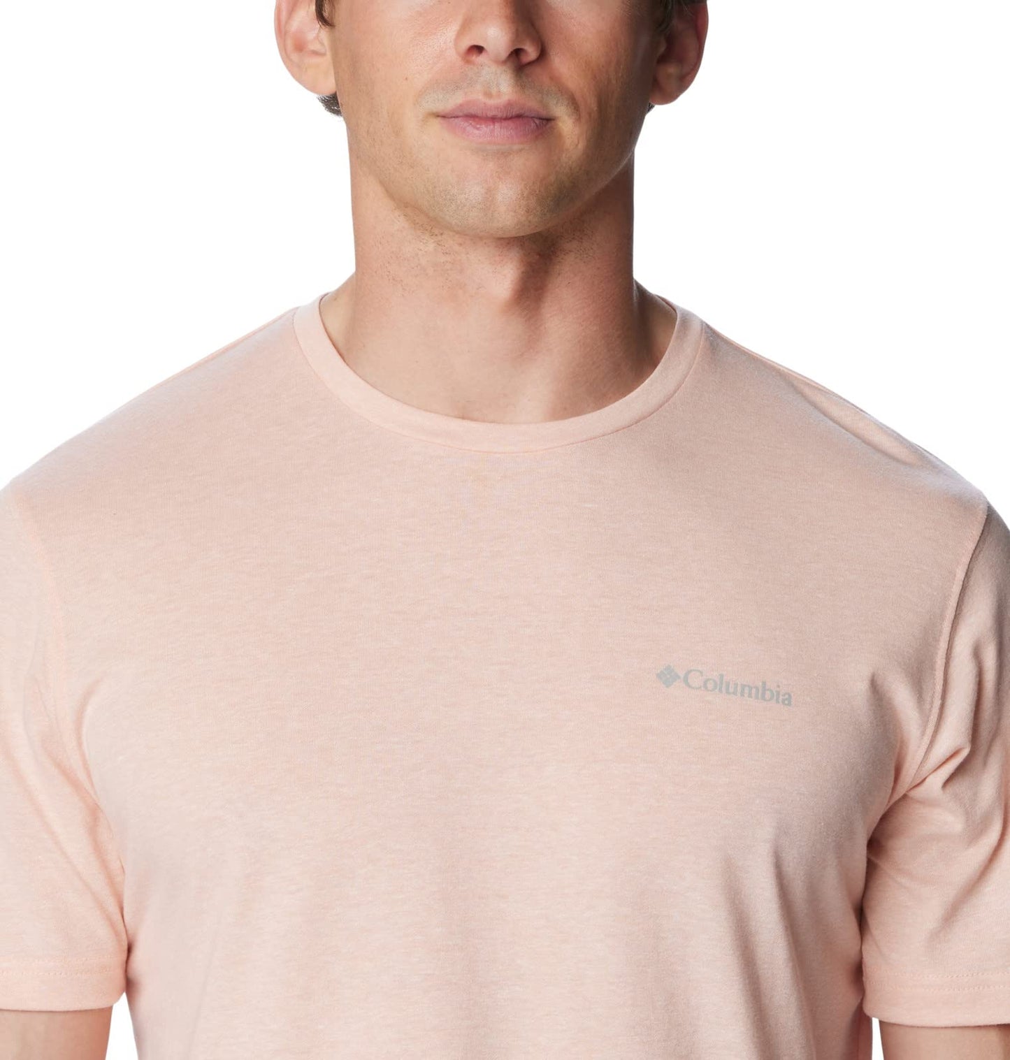 Columbia Men's Thistletown Hills Short Sleeve, Peach Blossom Heather, 2X Big
