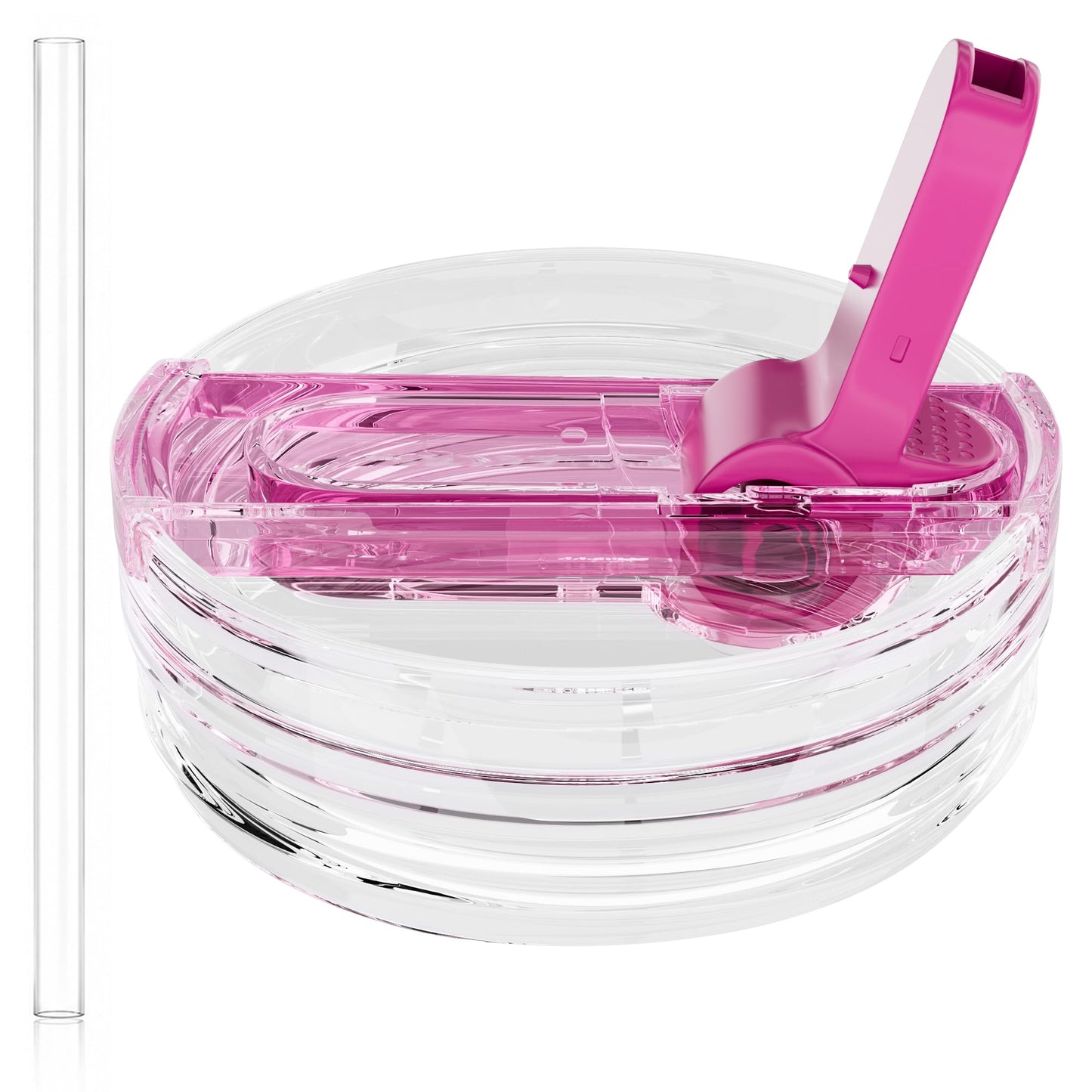 CeleVista 1 Pack 40 oz Flip Straw Lid for STANLEY Quencher ProTour and H2.0 FlowState Tumbler(Only for STANLEY Tumbler), Leakproof Lid, No Spill & Easy to Use Reusable Cover(Passion Pink-1P)