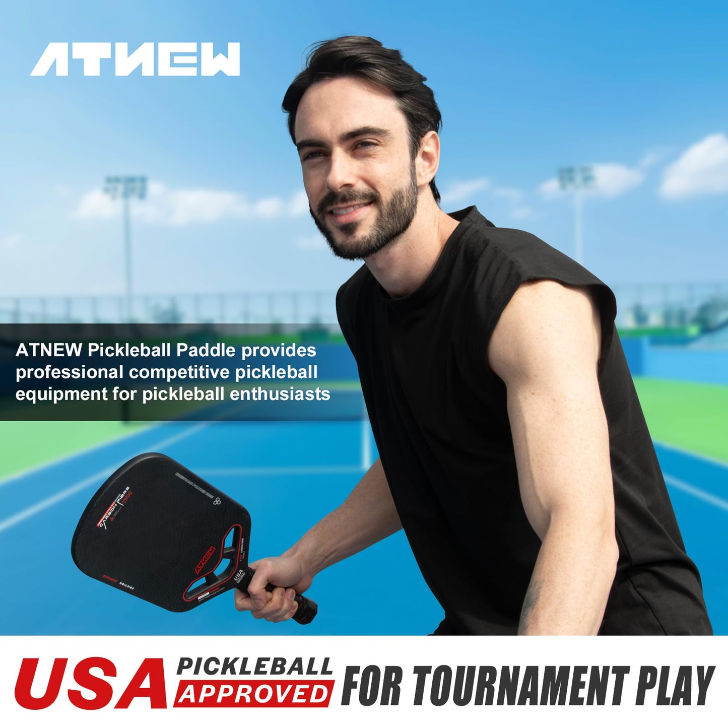 Pickleball Paddles T700 3K Carbon Fiber Picklebll Paddle with Aero Throat Edgeless Designed 16MM Thermoformed Pickleball Racket USAPA Approved