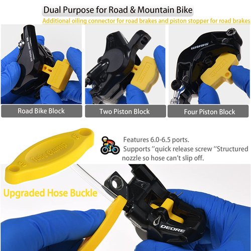 Brake Bleed Kit for SHIMANO, TEKTRO, TRP Hydraulic Disc Brakes, Brake Fluid Bleeder Kit Performance Mineral Oil Brake Fluid 120ml/4oz, Adapters for Most MTB/Road Bike Brake