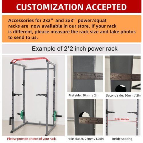 SYL Fitness Olympic Weight Plates Holder Power Rack Attachment Weights Storage Rack, Fit 3x3" Rack (5/8" & 1" Hole)