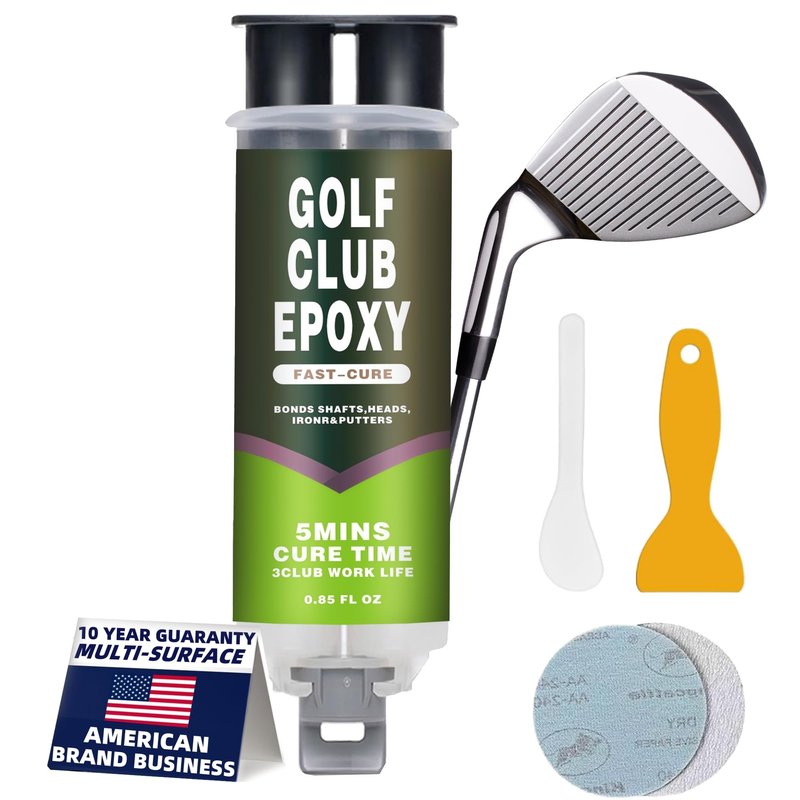 Tylove Pro Strength Golf Club Epoxy -2-Part Epoxy Glue Adhesive for Repairing Loose Driver & Iron Heads, High Impact Resistance, Easy Syringe Application, Clear Permanent Bond (Fast+Long Cure)