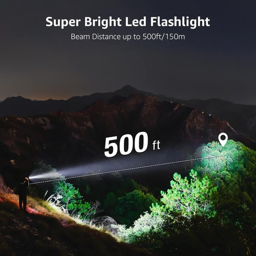 Lepro LED Flashlight - High Lumens, 5 Lighting Modes, Waterproof & Zoomable | 2 Pack for Camping & Emergencies
