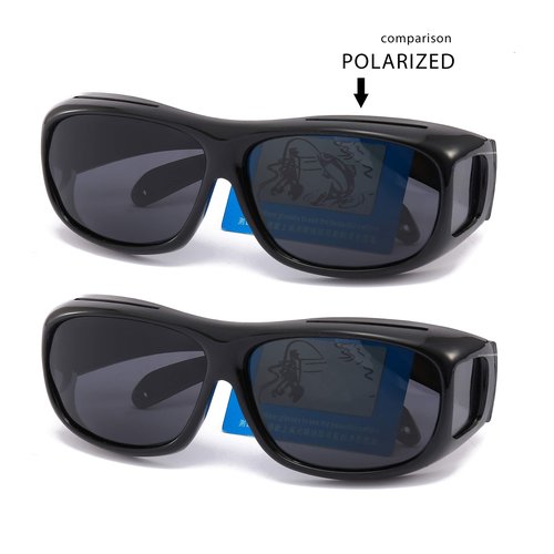 Gemgoo HD Day Driving Wrap Around Anti Glare Sunglasses with Polarized Lens for Man and Women (black lens)