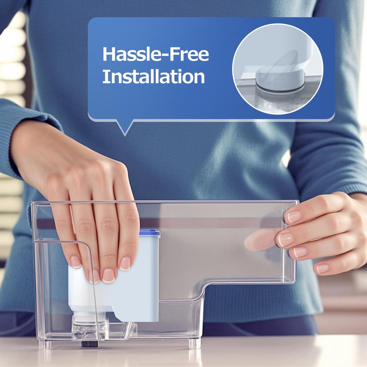 AquaClean Water Filter for Philips Coffee Machines, 4-Pack Aqua Clean Filter High-Efficiency Coffee Machine Water Filter, Improves Coffee Taste & Protects Machine