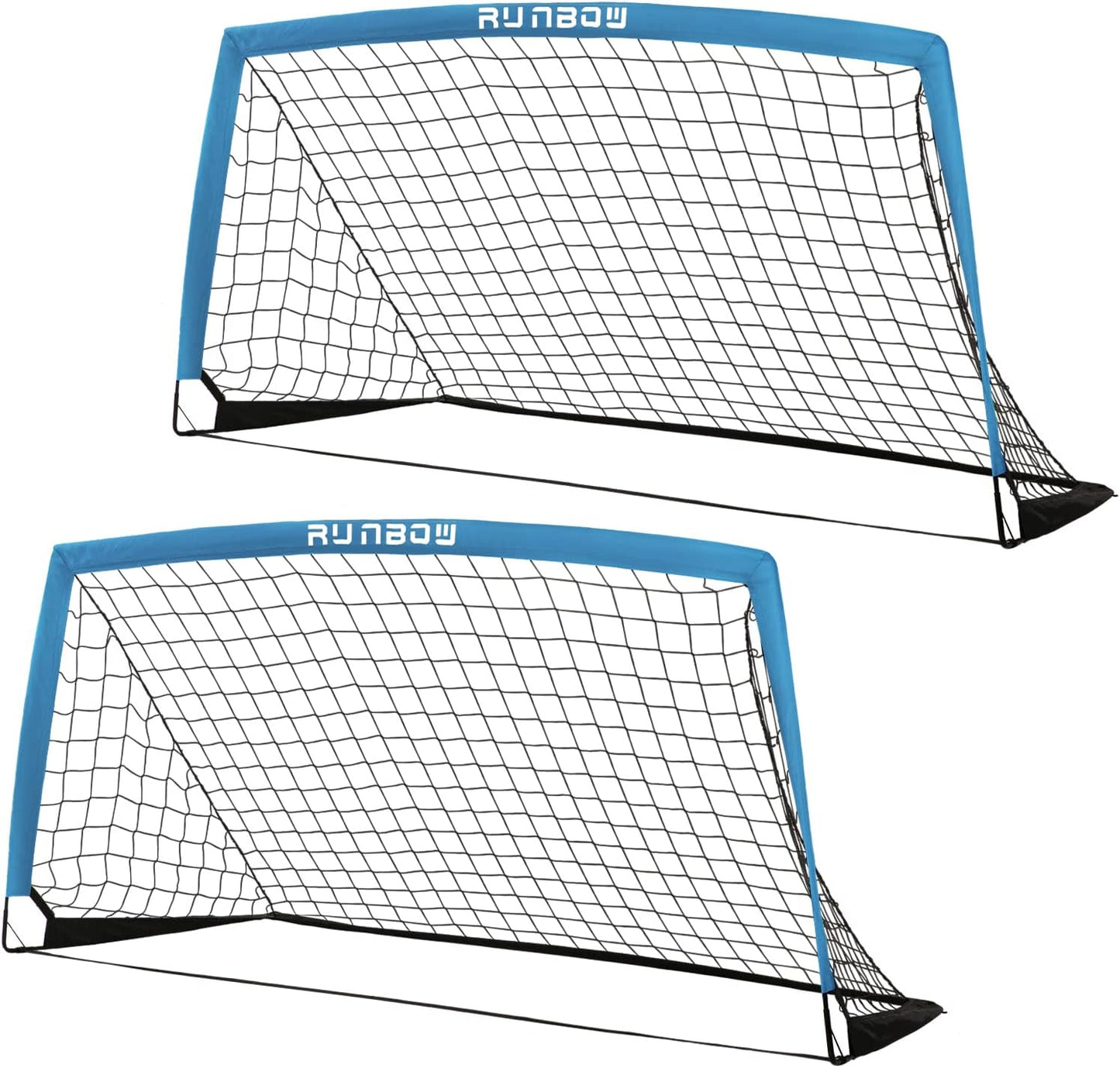 RUNBOW 6x4 FT Portable Kids Soccer Goal - Folding Soccer Net with Carry Bag for Indoor/Outdoor Training