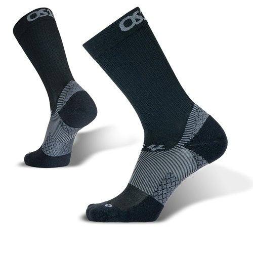 OS1st Plantar Fasciitis Socks FS4, Plantar Fasciitis Relief, Arch Support and Overall Foot Health (Crew, Black, Large)
