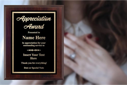 Custom Plaque Award - Personalized Engraved Recognition - Choose Size & Customize (6x8)