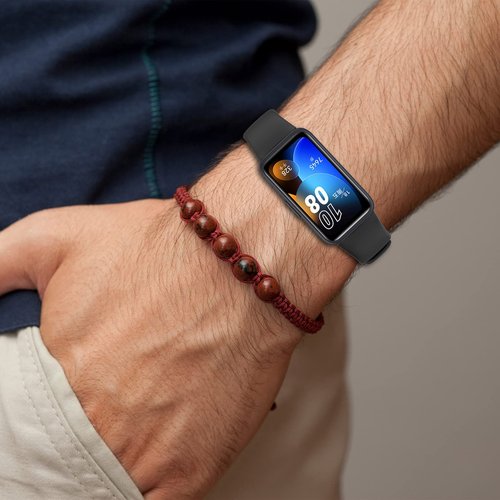 E ECSEM Bands Compatible with Huawei Band 10/9/8 Smartwatch Replacement Silicone Adjustable Bracelet Accessory Strap for Huawei Band 10/9/8 Wristbands W/Metal Buckle (10Colors)