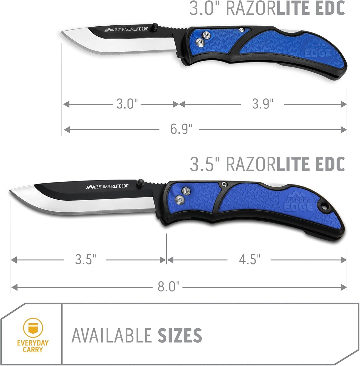 RazorLite EDC Pocket Knife 3.5” - Obsidian Black, Replaceable Blades & Clip for Camping, Hunting, Survival