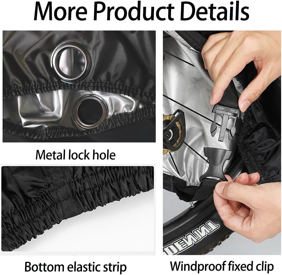 Skiennix 2XL Large Waterproof Bike Covers - Outdoor Protection for 2 or 3 Bicycles with Lock Hole