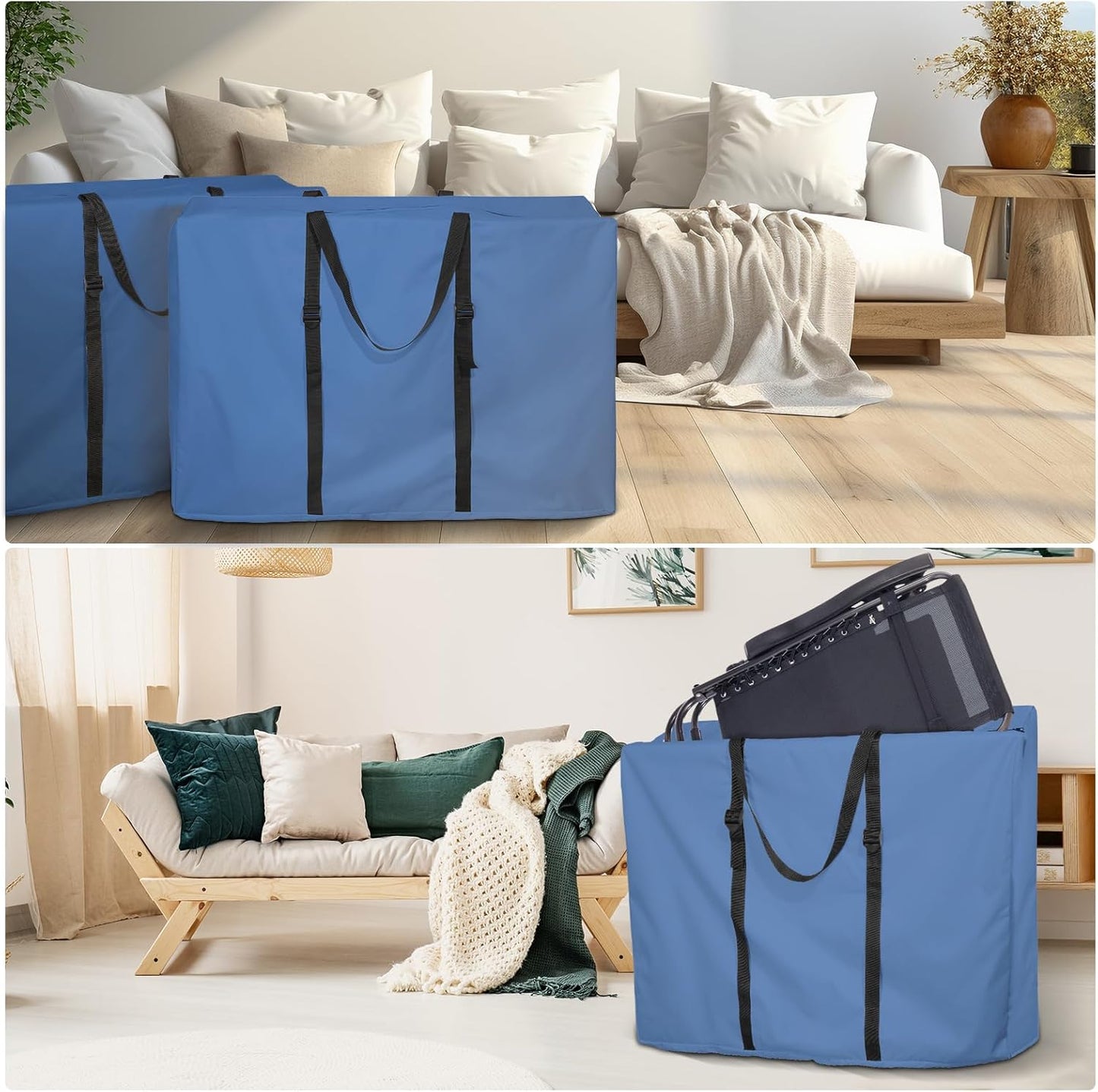 Waterproof Folding Chair Storage Bag by [Brand Name] - Durable 600D Material | Portable Carrying Bag for Zero Gravity & Beach Chairs, 43” L x 11” W x 29” H (Blue)