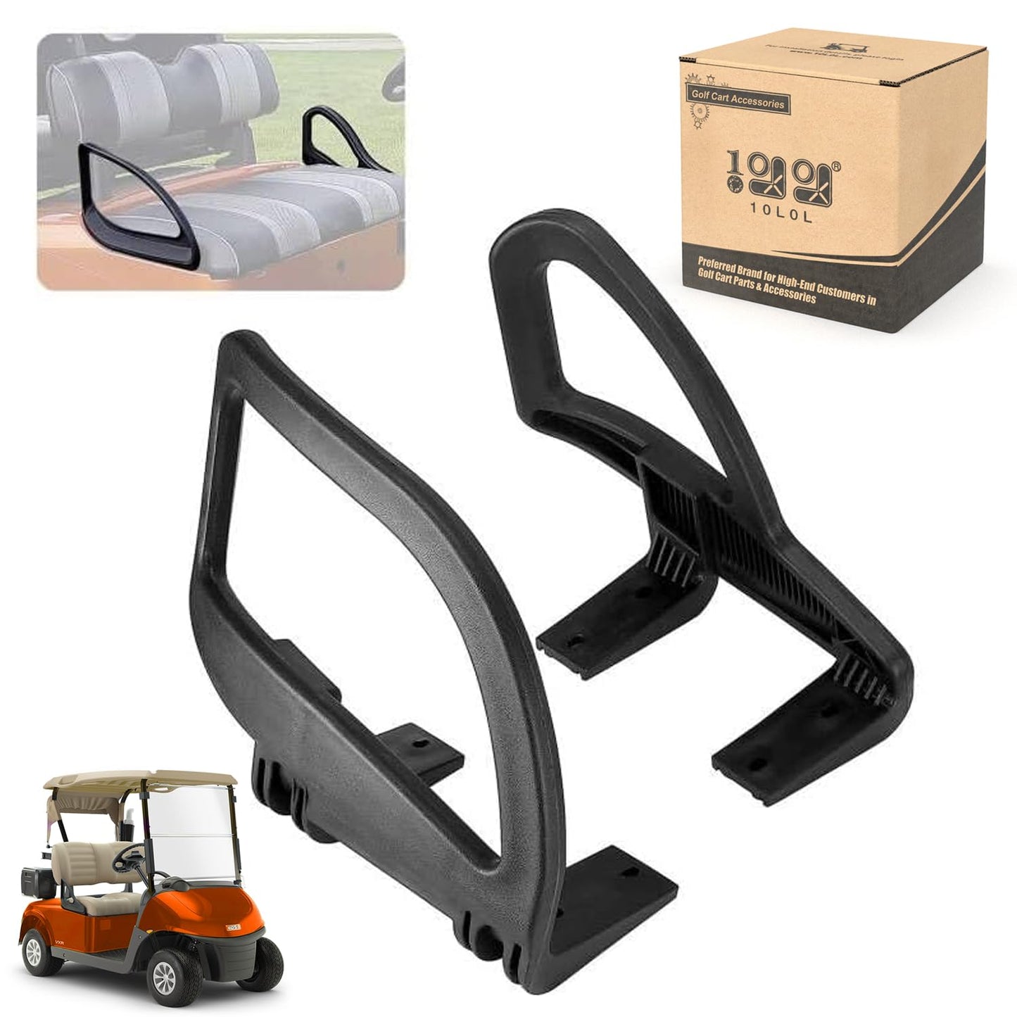 10L0L Golf Cart Arm Rest Hip Restraint for EZGO RXV 2008-up Gas & Electric Driver and Passenger Side (1 Pair Left + Right), OEM# 607532 607653