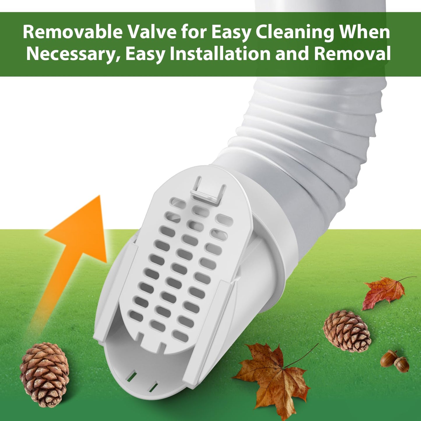 4” Slope Drainage Grate Cover, Rain Diverter, Drainage Grate Yard Drain Emitter for Sump Pump Discharge & Downspout Extensions, Fit 4" SCH 40, 4" SDR 35, 4" & 3" Corrugated Pipe, 1 Pack-White