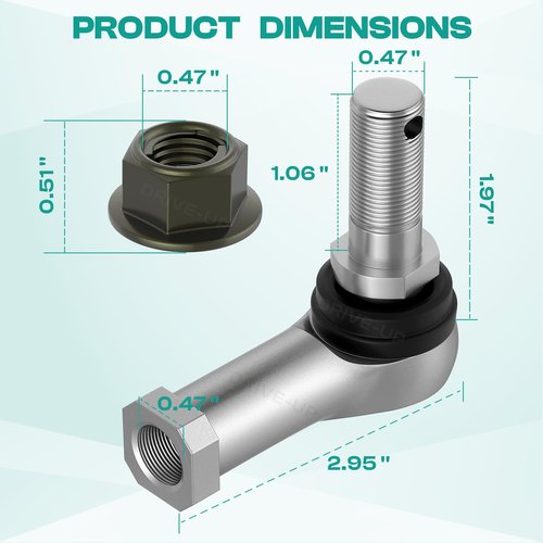 DRIVE UP Club Car Tie Rod Ends, Club Car Precedent Tie Rod End Set Fits for Club Car Precedent 2004-Up and Tempo 2018-Up Gas or Electric Golf Carts, OEM 102022601 102288301