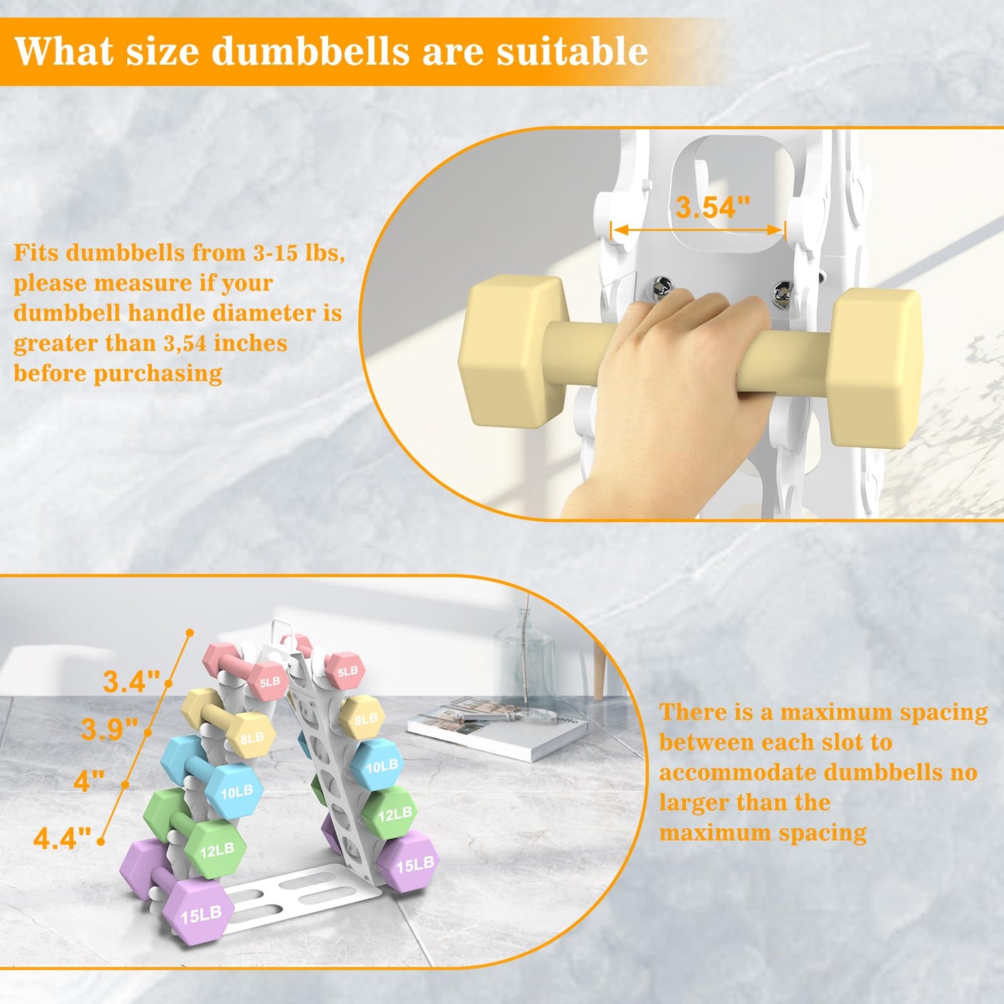Dumbbell Rack 5 tier(Dumbbells not included), A-Frame Metal Dumbbell Holder with Handle, Multilevel Weight Storage Organizer for Dumbbells, Tree Shape Compact Weight Rack/Holde(White)