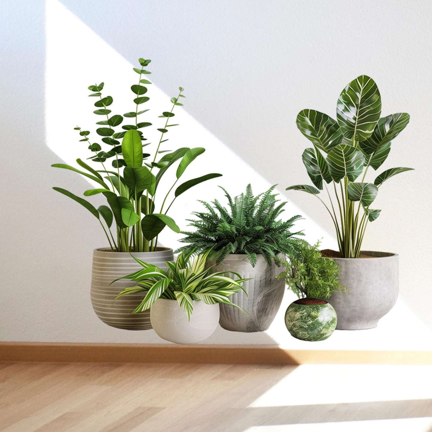 2 Sheets Green Potted Plant Wall Decor Bonsai Vinyl 3D DIY Art Stickers & Murals Removable Floral Wall Decals Peel and Stick for Living Room Bedroom Bathroom Kitchen Office Tropical Wallpaper