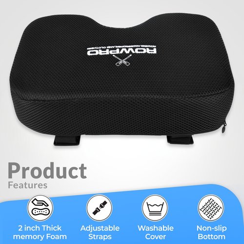 ROWPRO Memory Foam Rowing Machine Seat Cushion - Comfortable Seat Pad for Concept 2 - Ergonomic Concept 2 Rower Seat Cushion for Enhanced Support and Stability