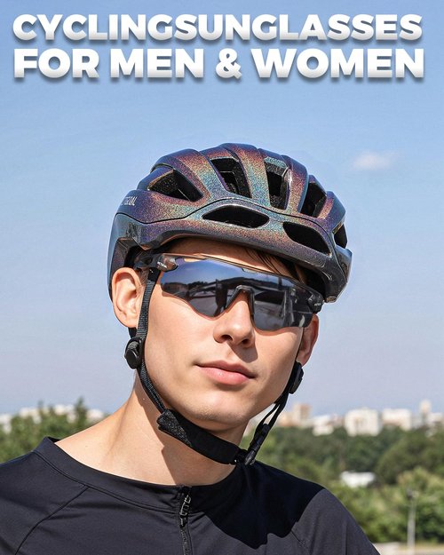 VICTGOAL Cycling Glasses for Men Women with Polarized Lenses UV Protection Cycling Sunglasses TR90 Frame for MTB Bike Glasses (Grey)
