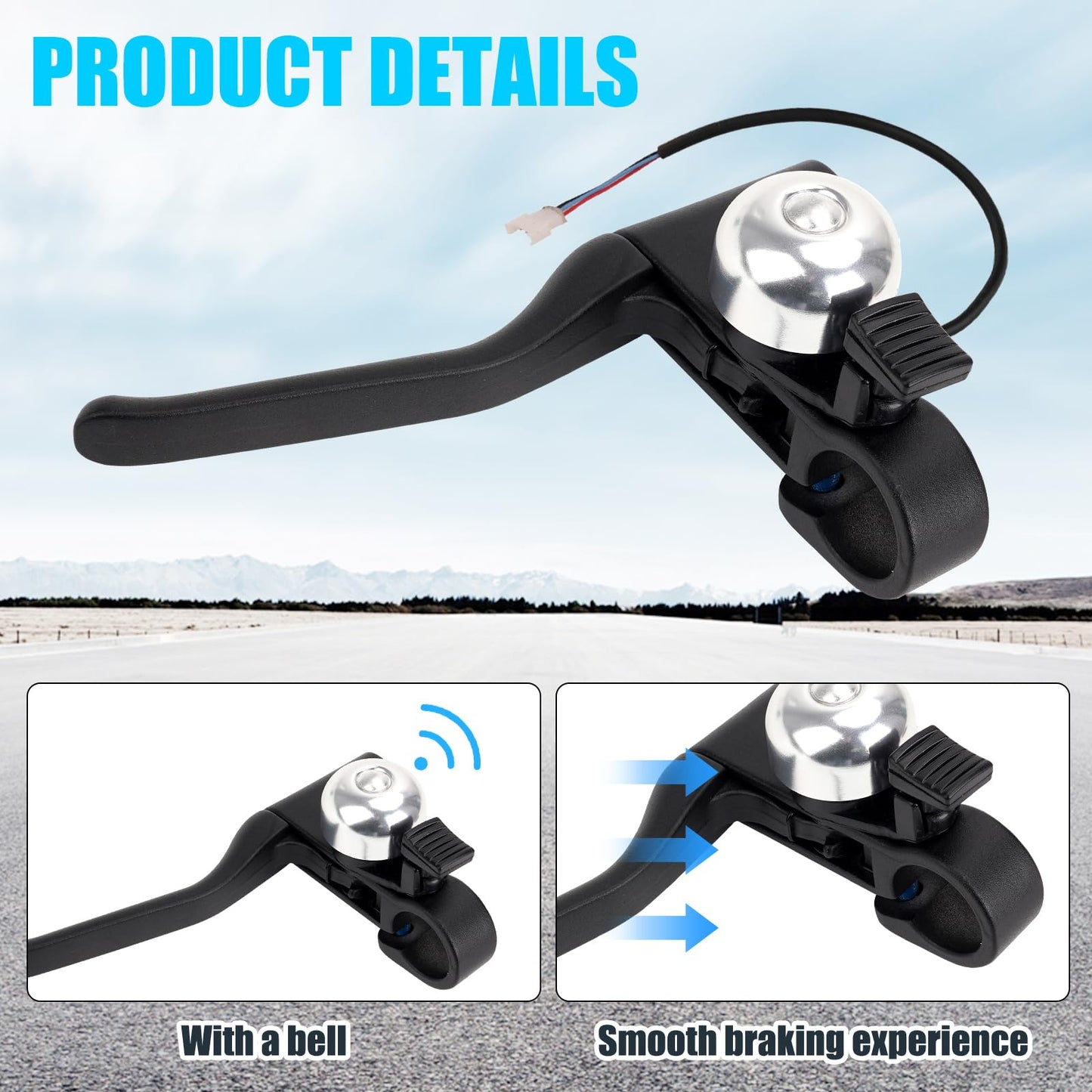 YIBEICO Brake Handle Lever with Brake Cable for Gotrax GXL V2/Apex Pro XL/Rival/XR/XR Elite/XR Ultra, Handlebar Lever Parts Brake Assembly Kit, Electric Scooter Replacement for Gotrax