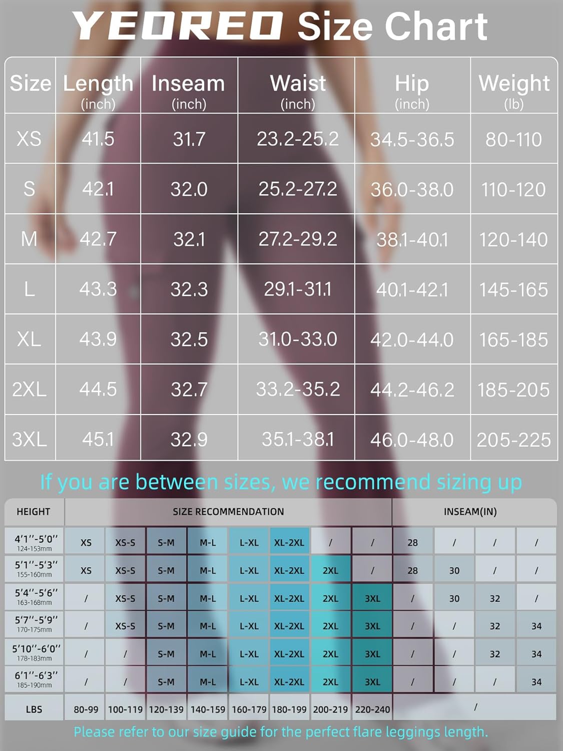 YEOREO CoreFlex Women's High Waisted Flare Leggings - Hidden Pockets & No Front Seam for Gym & Yoga