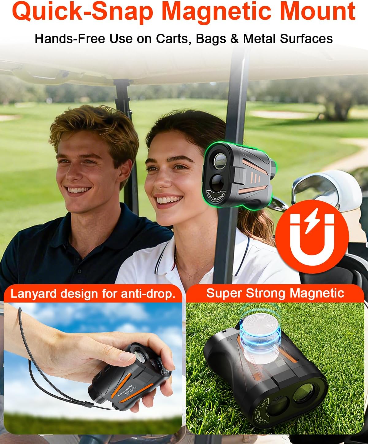 Skiennix Golf Laser Rangefinder - Slope Compensation & Flag Lock Vibration | 1900 Yards, 6X HD Magnification, USB-C Rechargeable
