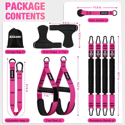 Pull Up Assistance Bands for Women, Heavy Duty Resistance Bands with Handles, Exercise Band with Door Anchor, Workout Band Set for Pull Up Bar, Full Body Sculpting,Muscle Training, Recovery, Home Gym