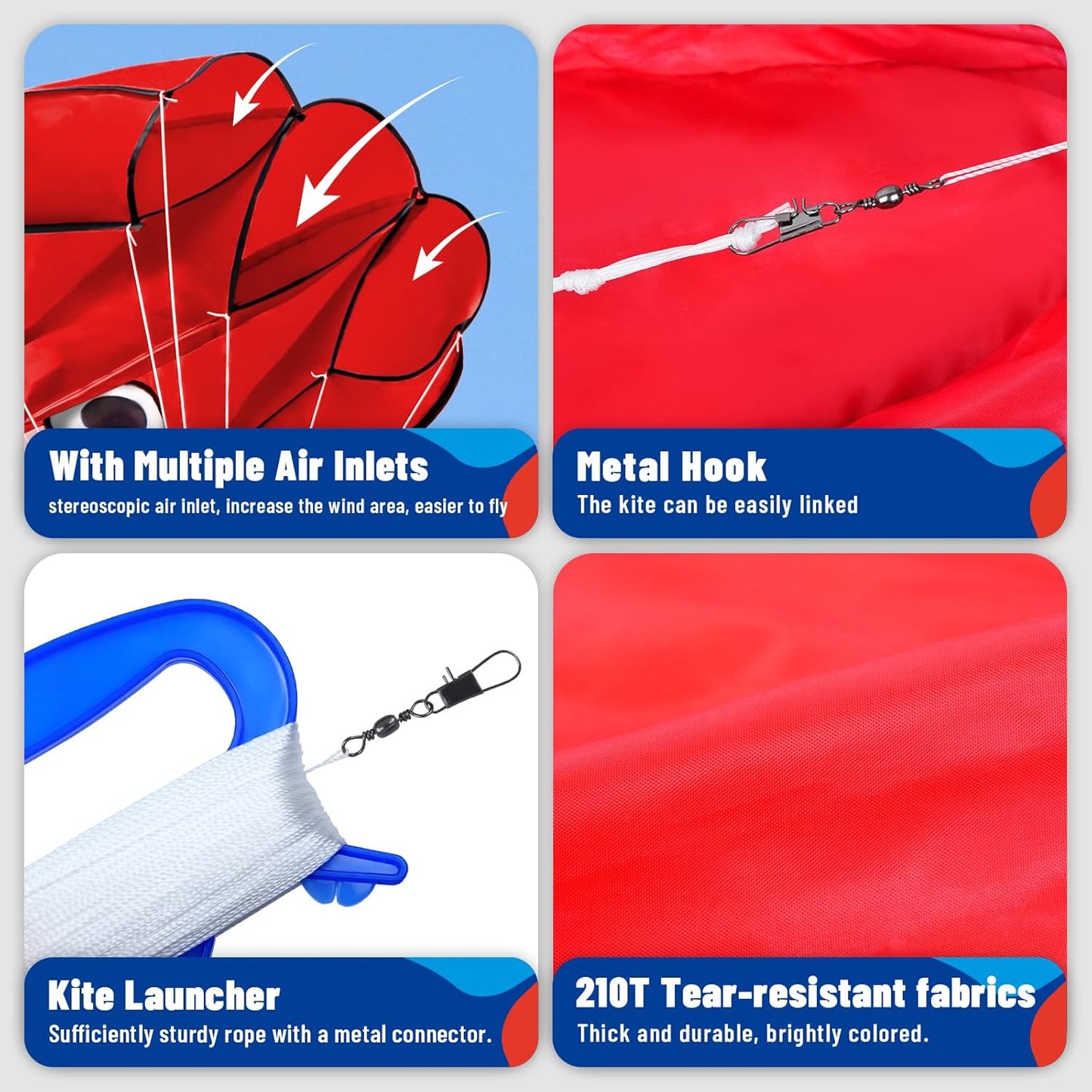 SGftre Octopus Kites - Easy to Fly 3-Piece Set for Kids & Adults | Colorful Red, Blue & Green