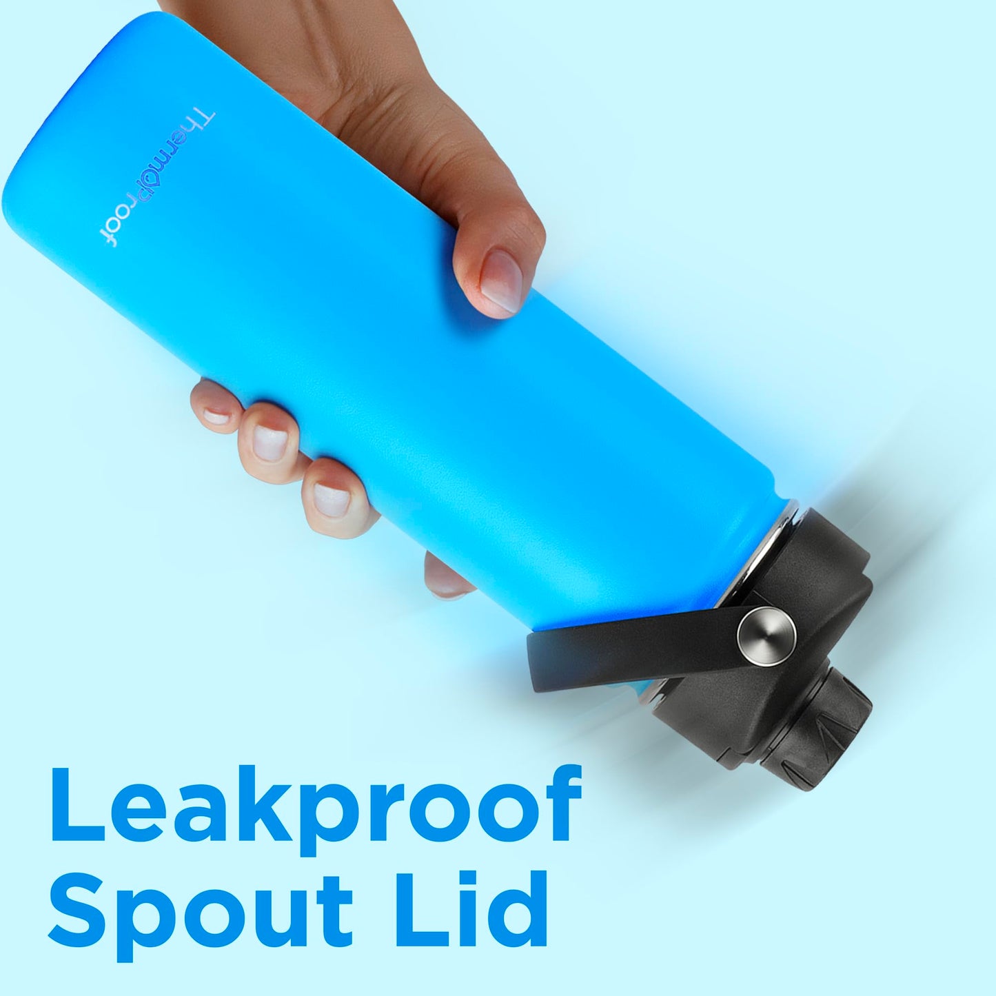 ThermoProof Wide Mouth Bottle Replacement Spout Lid – Leakproof, BPA-Free with Flexible Handle, Compatible with Hydro Flask, Iron Flask, Takeya, Simple Modern & ThermoProof 22oz Bottles-Black