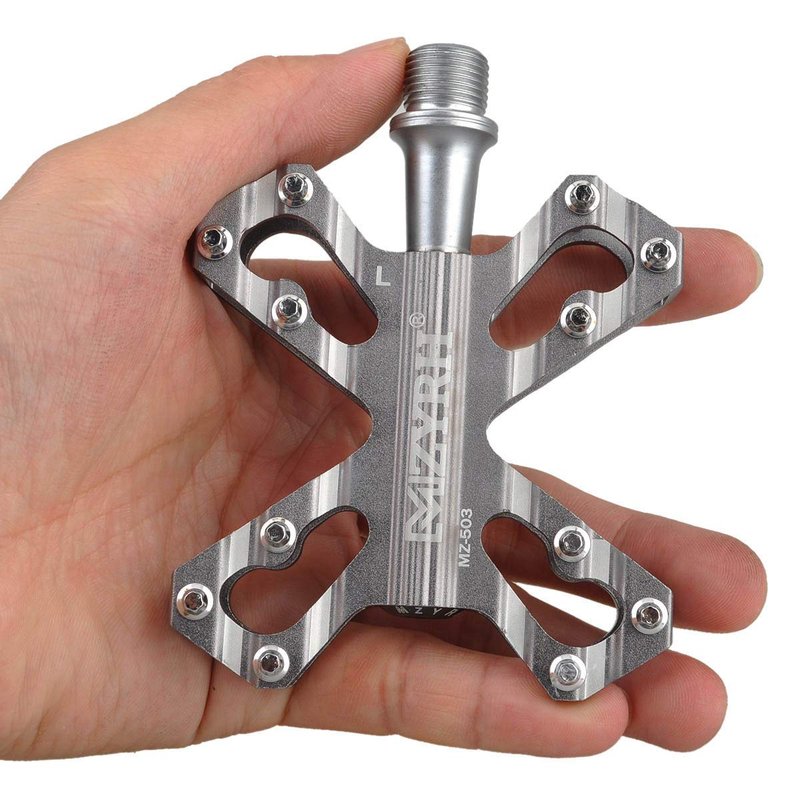 ThinkTop 3 Bearing Ultralight MTB BMX Road Mountain Bike Pedals Platform Flat Aluminum Sealed Ever Lubricate Bearing Axle 9/16 Inch,Gray