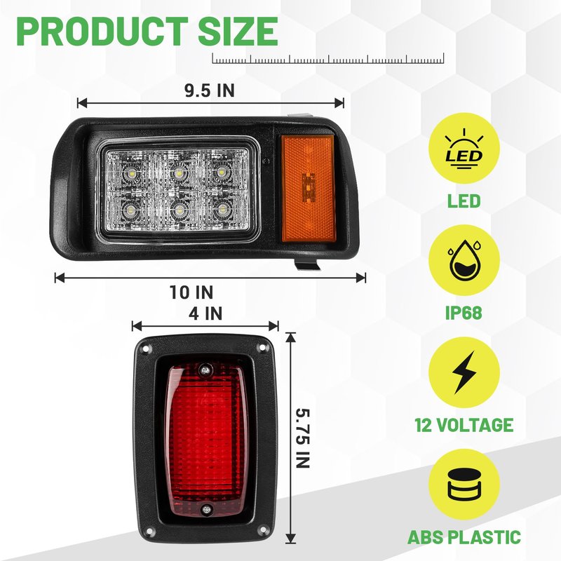 DRIVE UP Club Car DS Led Light Kit, Golf Cart Led Lights for Club Car DS 1993-Up Gas and Electric Golf Carts, Factory Style Headlight and Tail Light Assembly OEM 101988002 101988001