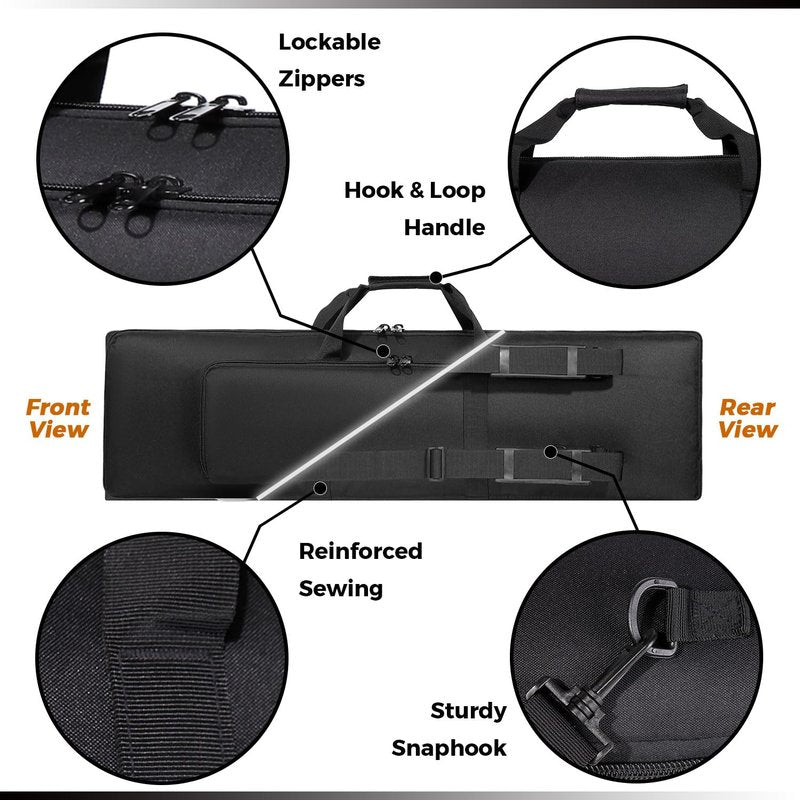 DBTAC Urban Minimalist Basic Low Profile Single Long Rifle Bag Pistol Gun Case for Airsoft Range Shooting Outdoor Hunting | 45", Black