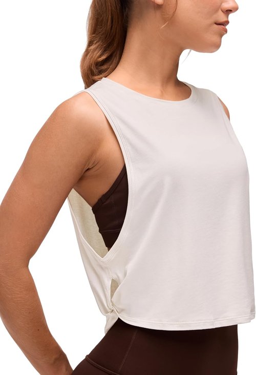CRZ YOGA Pima Cotton Tank Top for Women - Loose Sleeveless Athletic Shirt for Yoga & Gym