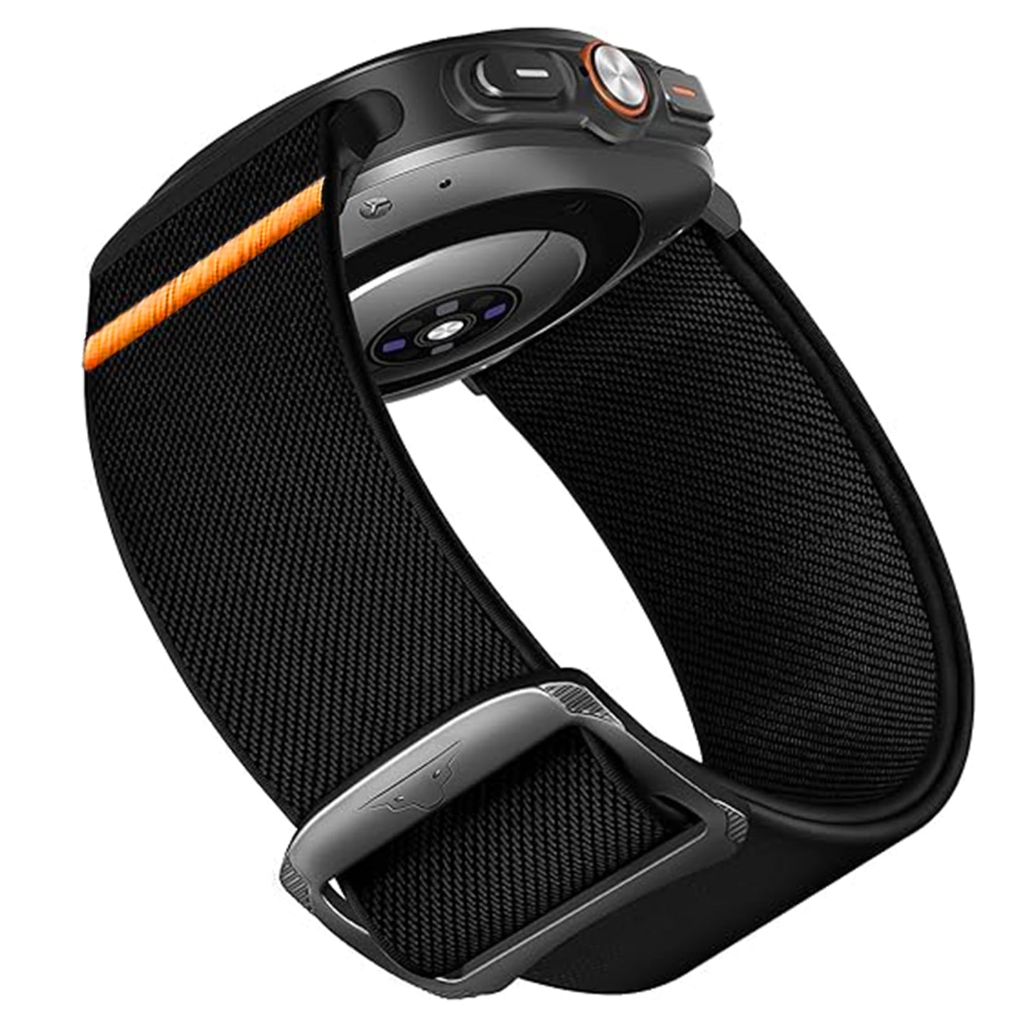 Lamshaw Compatible with Cubitt Viva Pro Smart Watch Band, Rugged Nylon Sports Strap with Woven Loop Design Compatible with Cubitt Viva Pro, Viva, Aura Pro, Aura Smart Watch (Black, 22mm size band)